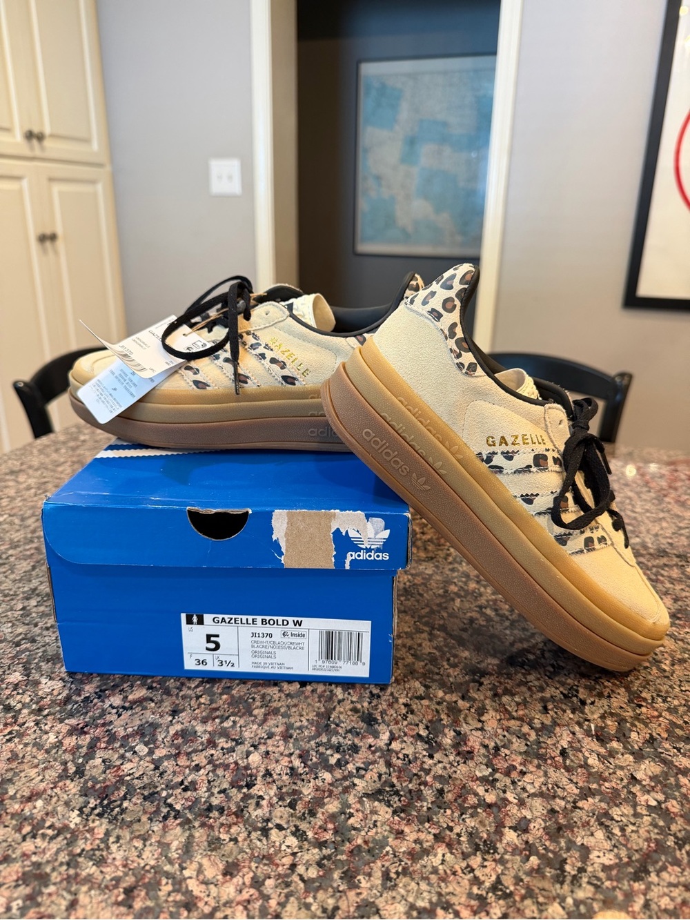 Adidas Gazelle Bold Women’s Size 5 Animal Print